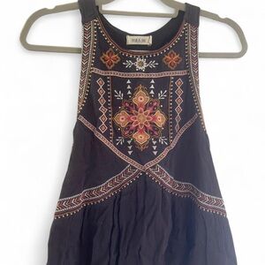 Boho Black Tank Top